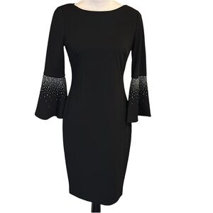 Calvin Klein Black Sequin Embellished Sheath Dress
